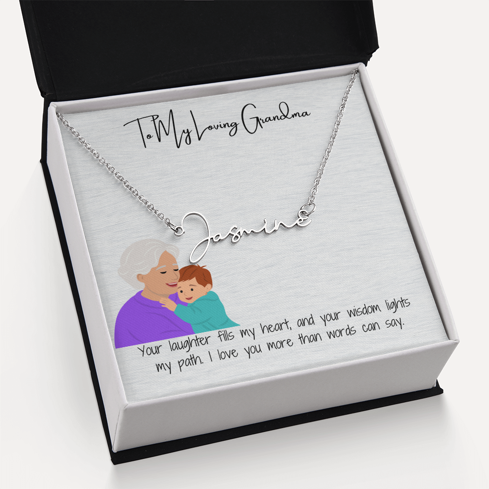 Personalized Signature Name Necklace  "A Stylish Tribute to Grandma"