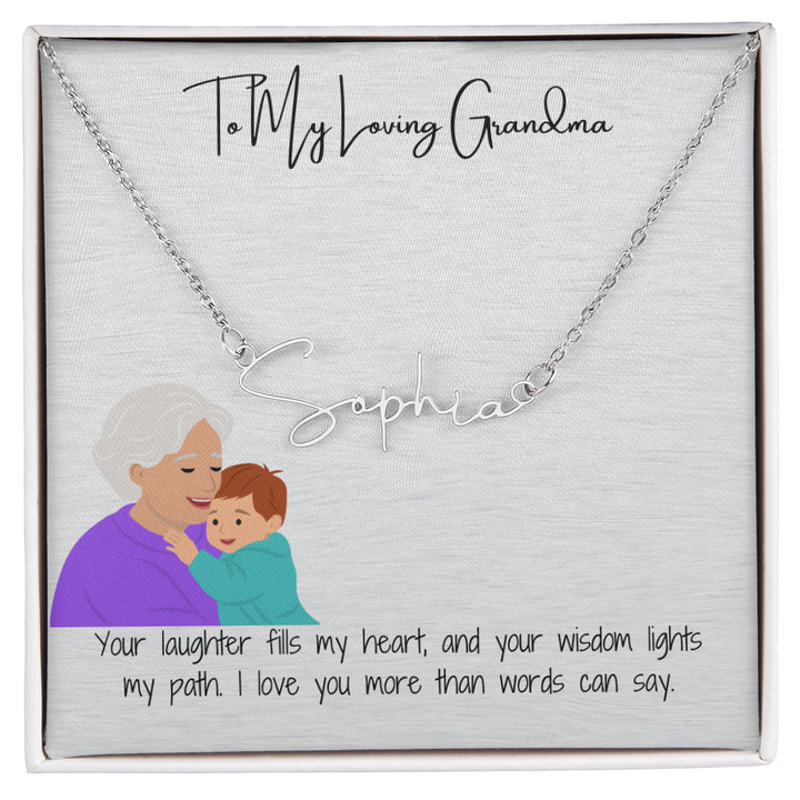 Personalized Signature Name Necklace  "A Stylish Tribute to Grandma"