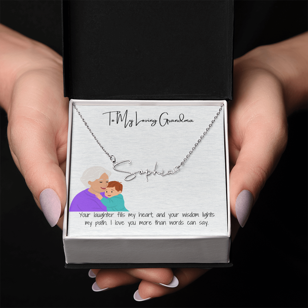 Personalized Signature Name Necklace  "A Stylish Tribute to Grandma"