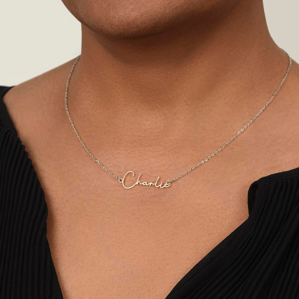 Personalized Signature Name Necklace  "A Stylish Tribute to Grandma"