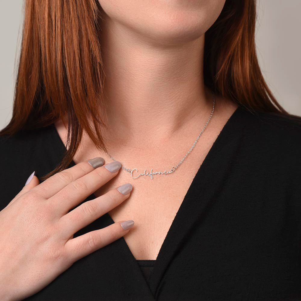 Personalized Signature Name Necklace  "A Stylish Tribute to Grandma"