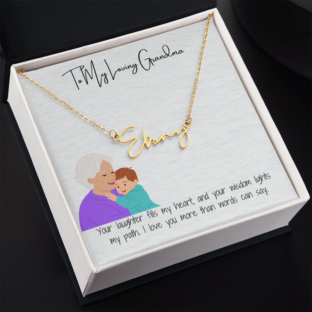 Personalized Signature Name Necklace  "A Stylish Tribute to Grandma"