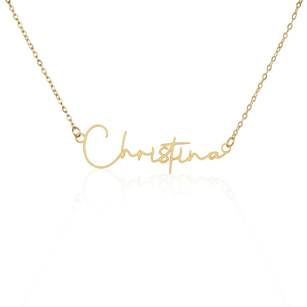 Personalized Signature Name Necklace  "A Stylish Tribute to Grandma"