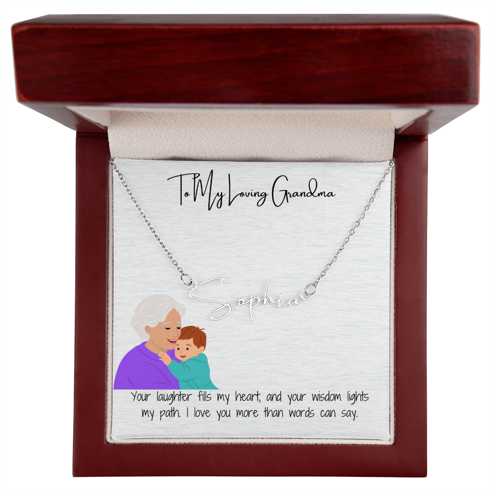 Personalized Signature Name Necklace  "A Stylish Tribute to Grandma"