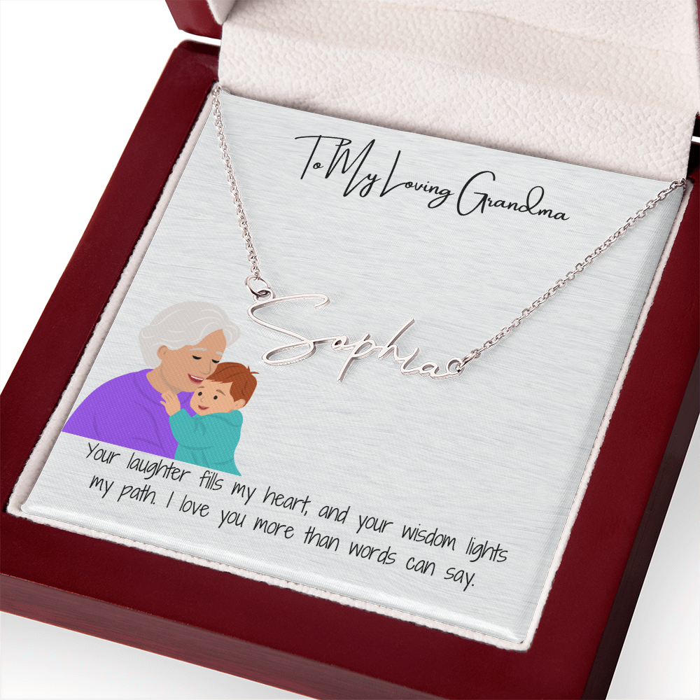 Personalized Signature Name Necklace  "A Stylish Tribute to Grandma"