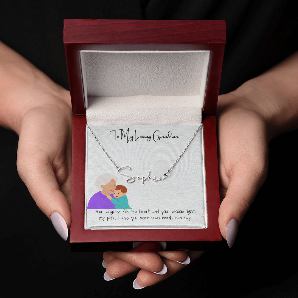 Personalized Signature Name Necklace  "A Stylish Tribute to Grandma"