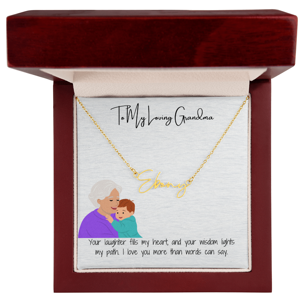 Personalized Signature Name Necklace  "A Stylish Tribute to Grandma"