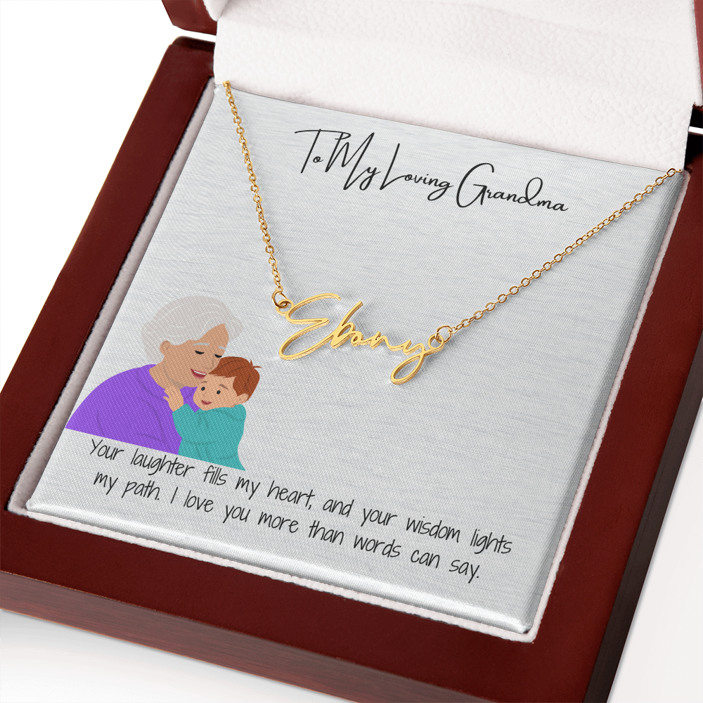 Personalized Signature Name Necklace  "A Stylish Tribute to Grandma"