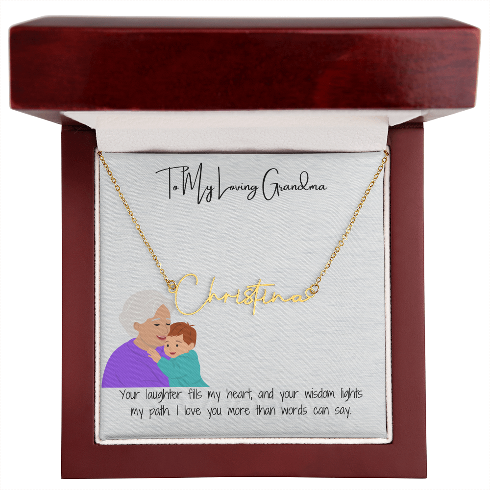 Personalized Signature Name Necklace  "A Stylish Tribute to Grandma"