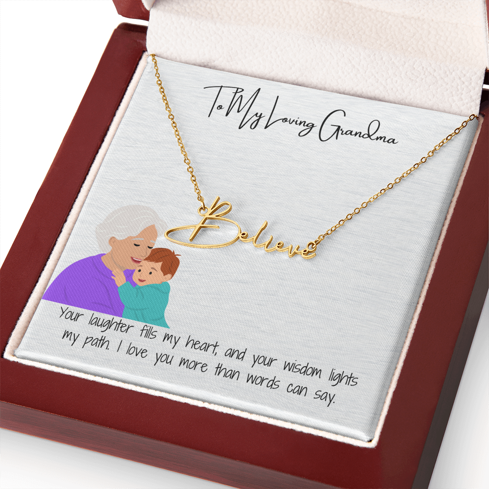 Personalized Signature Name Necklace  "A Stylish Tribute to Grandma"