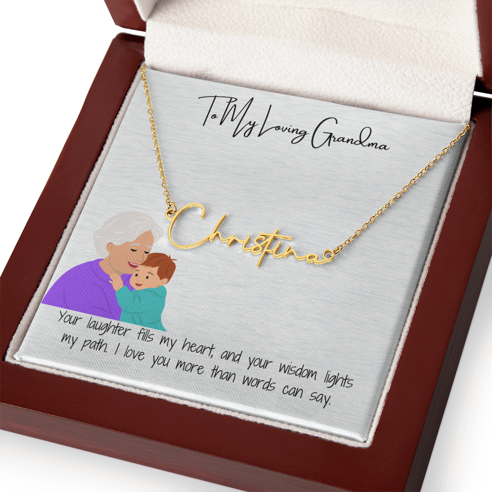 Personalized Signature Name Necklace  "A Stylish Tribute to Grandma"