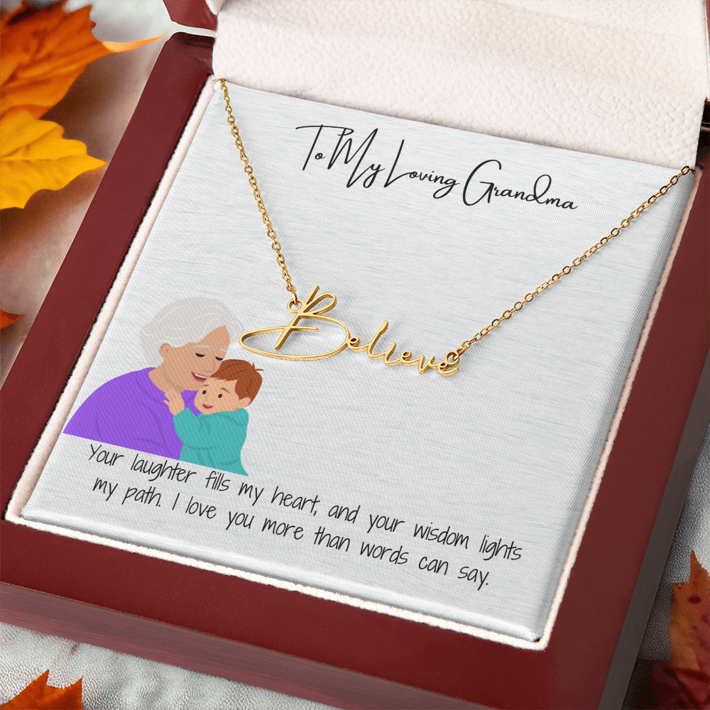 Personalized Signature Name Necklace  "A Stylish Tribute to Grandma"