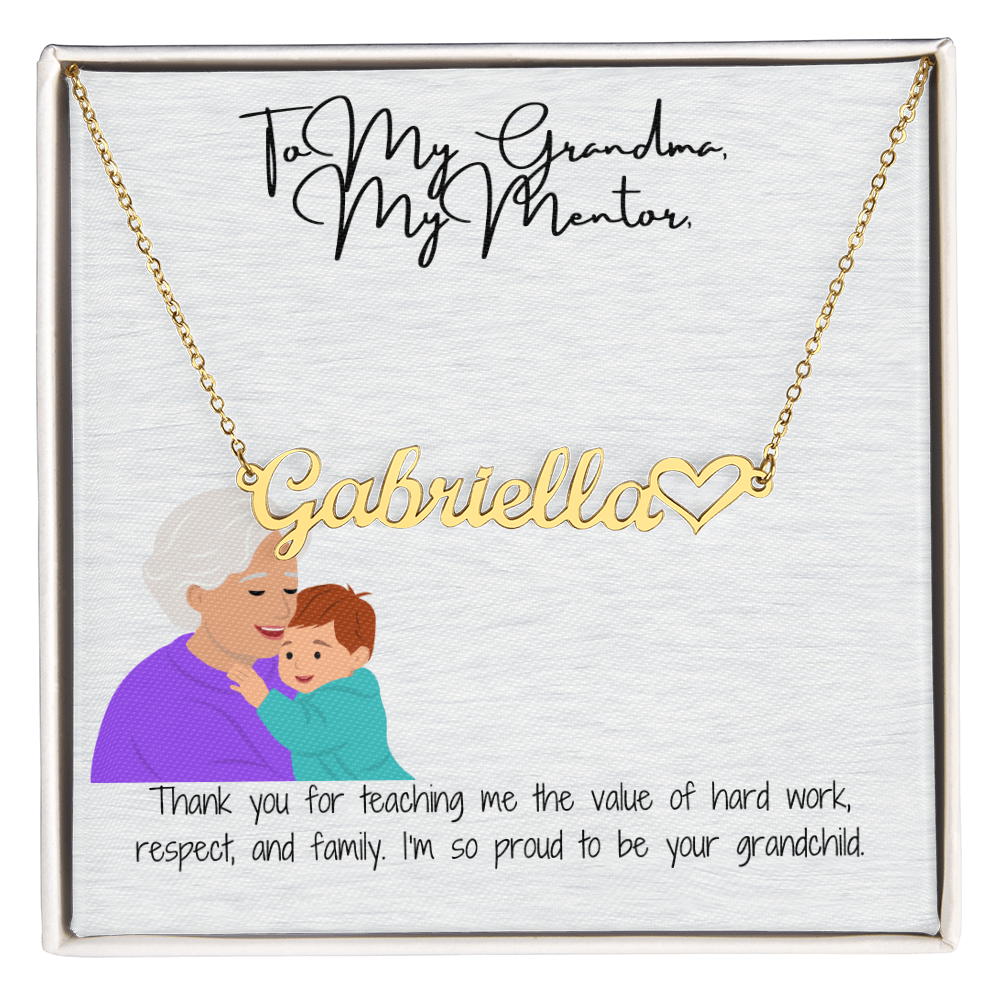 Personalized Heart Name Necklace  "A Love-Filled Gift for Grandma