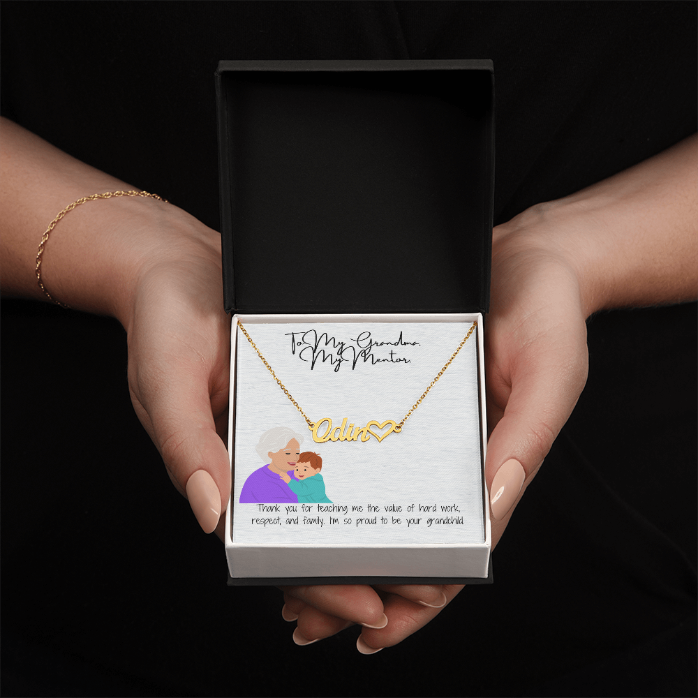 Personalized Heart Name Necklace  "A Love-Filled Gift for Grandma