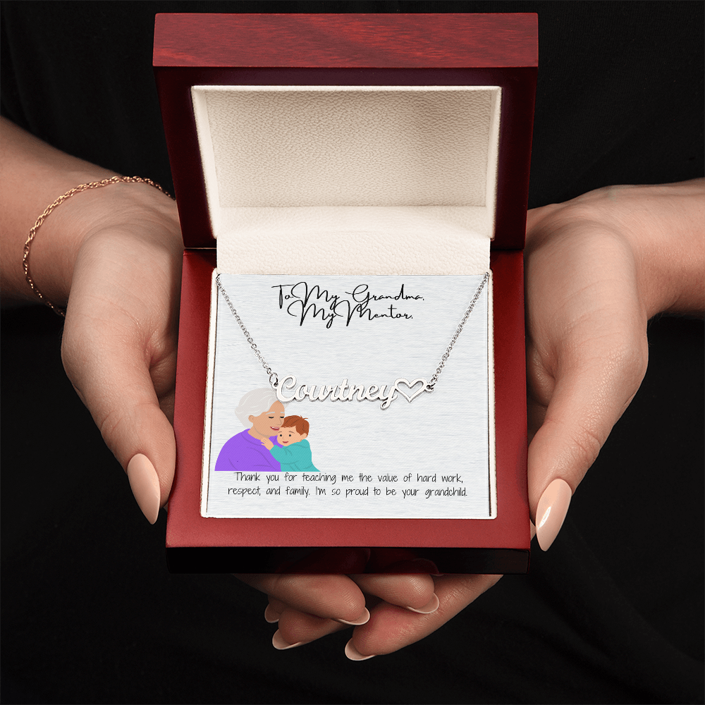 Personalized Heart Name Necklace  "A Love-Filled Gift for Grandma