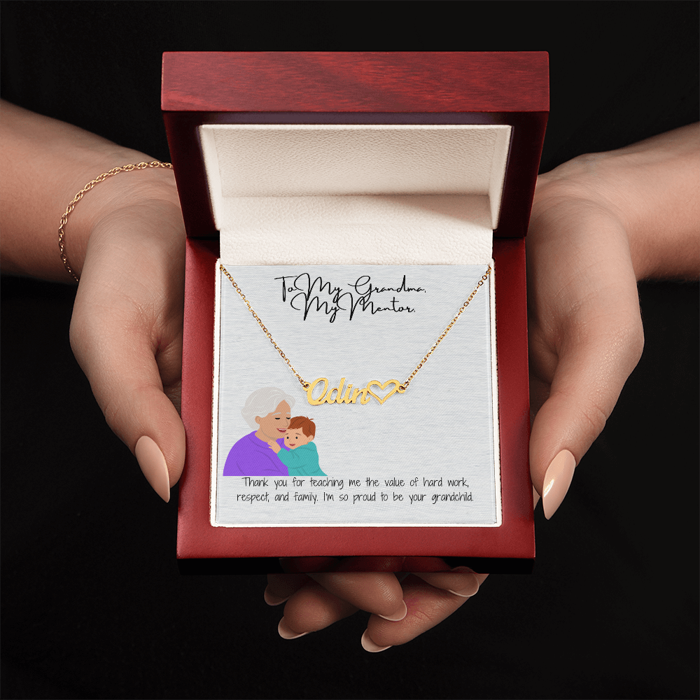 Personalized Heart Name Necklace  "A Love-Filled Gift for Grandma