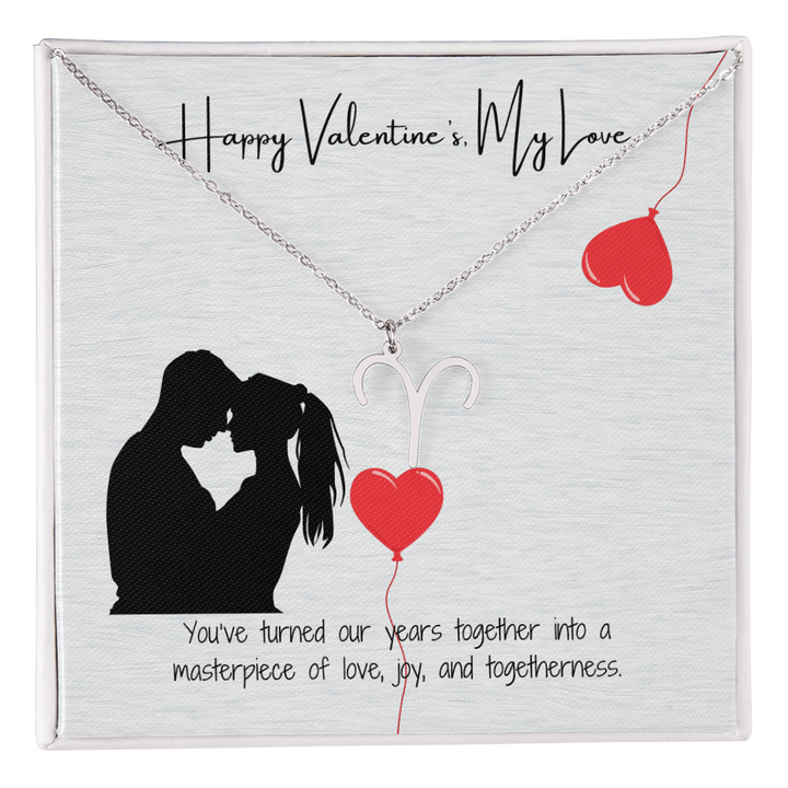 "My Love, Happy Valentine's Day" Elegant Pendant & Gift Card Set