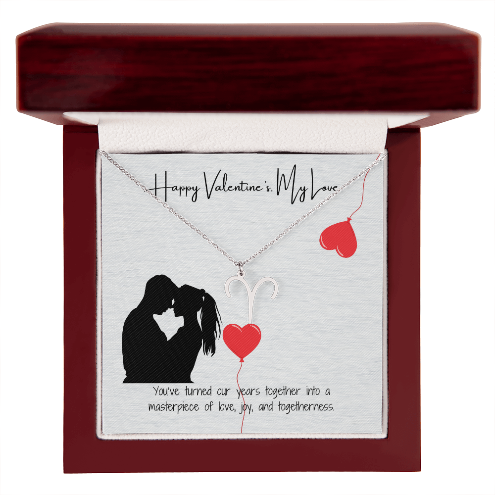 "My Love, Happy Valentine's Day" Elegant Pendant & Gift Card Set