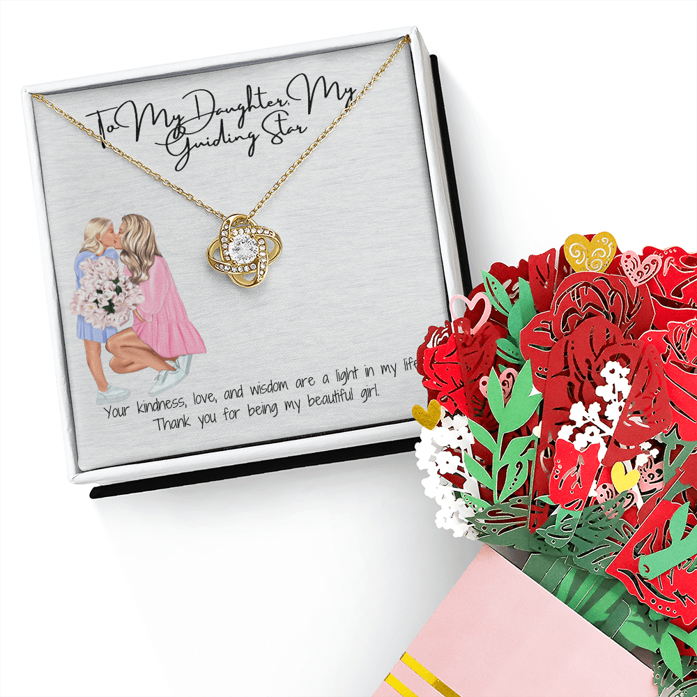 A Symbol of Love & Strength  Love Knot Necklace & Sweetest Devotion Flower Bouquet