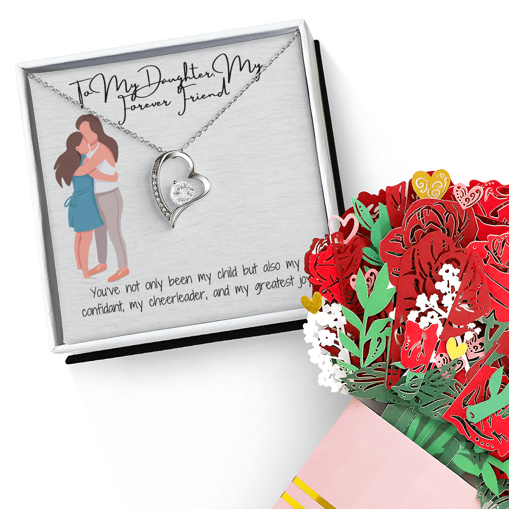 Endless Affection  Forever Love Necklace & Sweetest Devotion Flower Bouquet