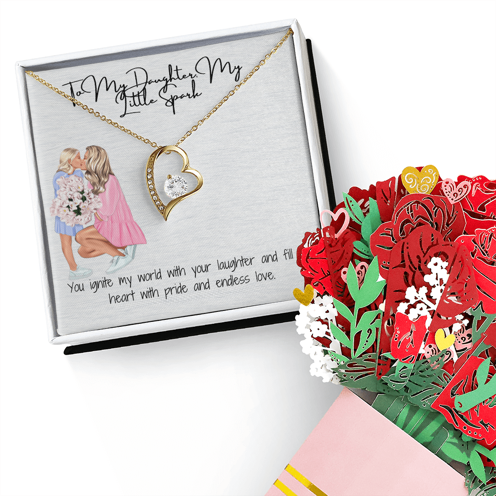 Timeless Love & Beauty  Forever Love Necklace & Sweetest Devotion Flower Bouquet