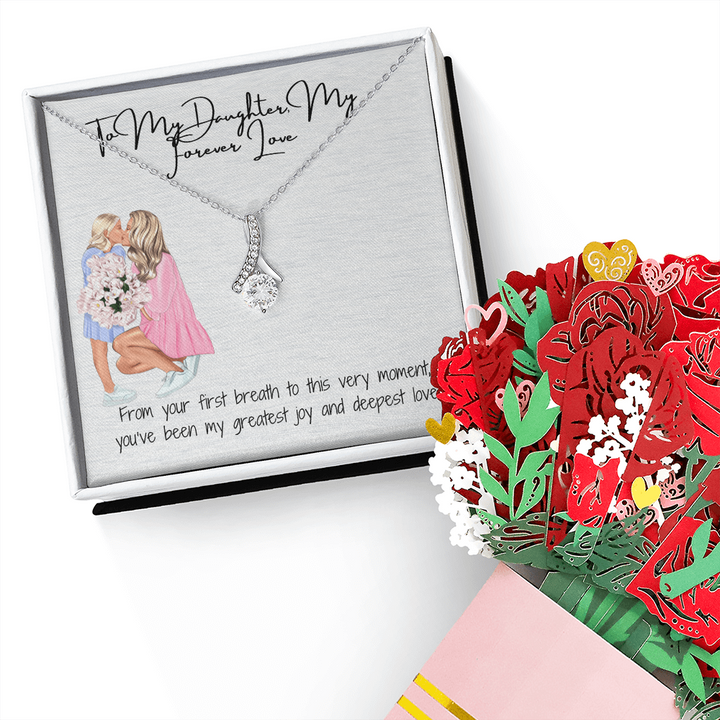 A Gift as Beautiful as She Is  Alluring Beauty Necklace & Sweetest Devotion Flower Bouquet
