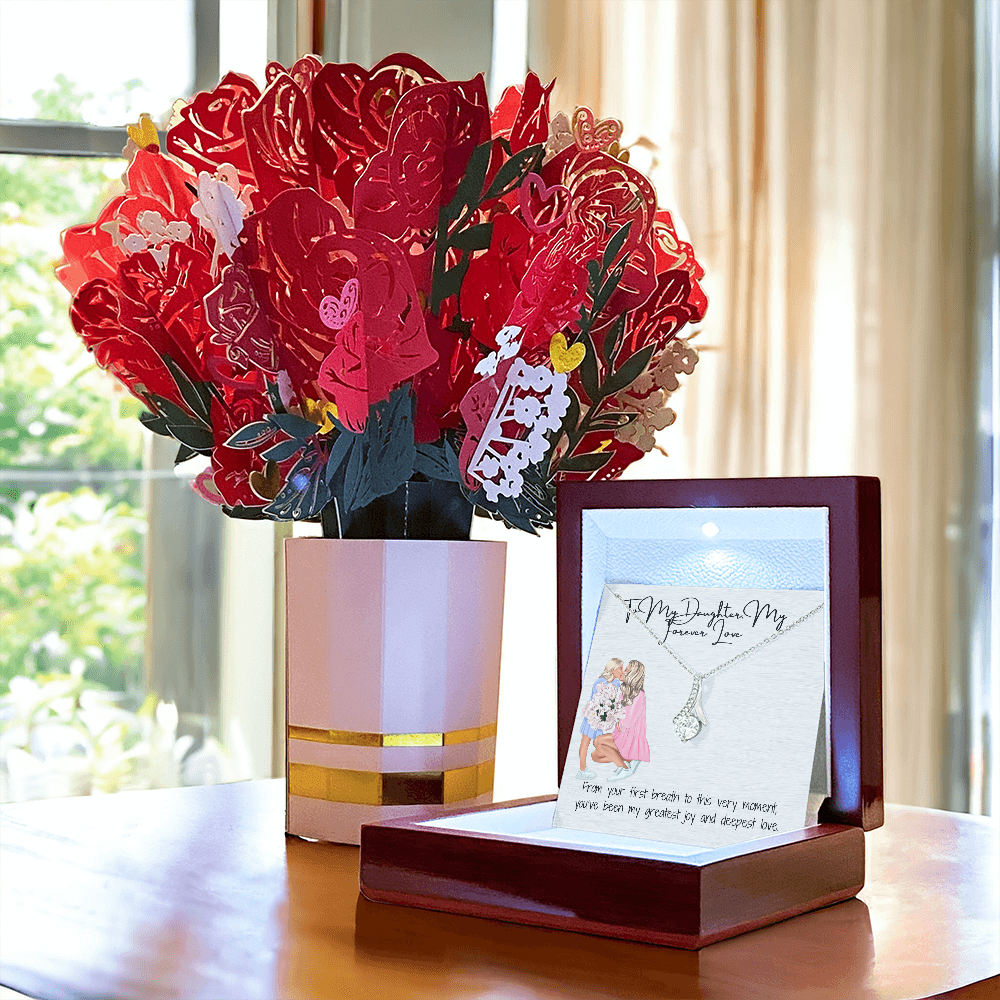 A Gift as Beautiful as She Is  Alluring Beauty Necklace & Sweetest Devotion Flower Bouquet