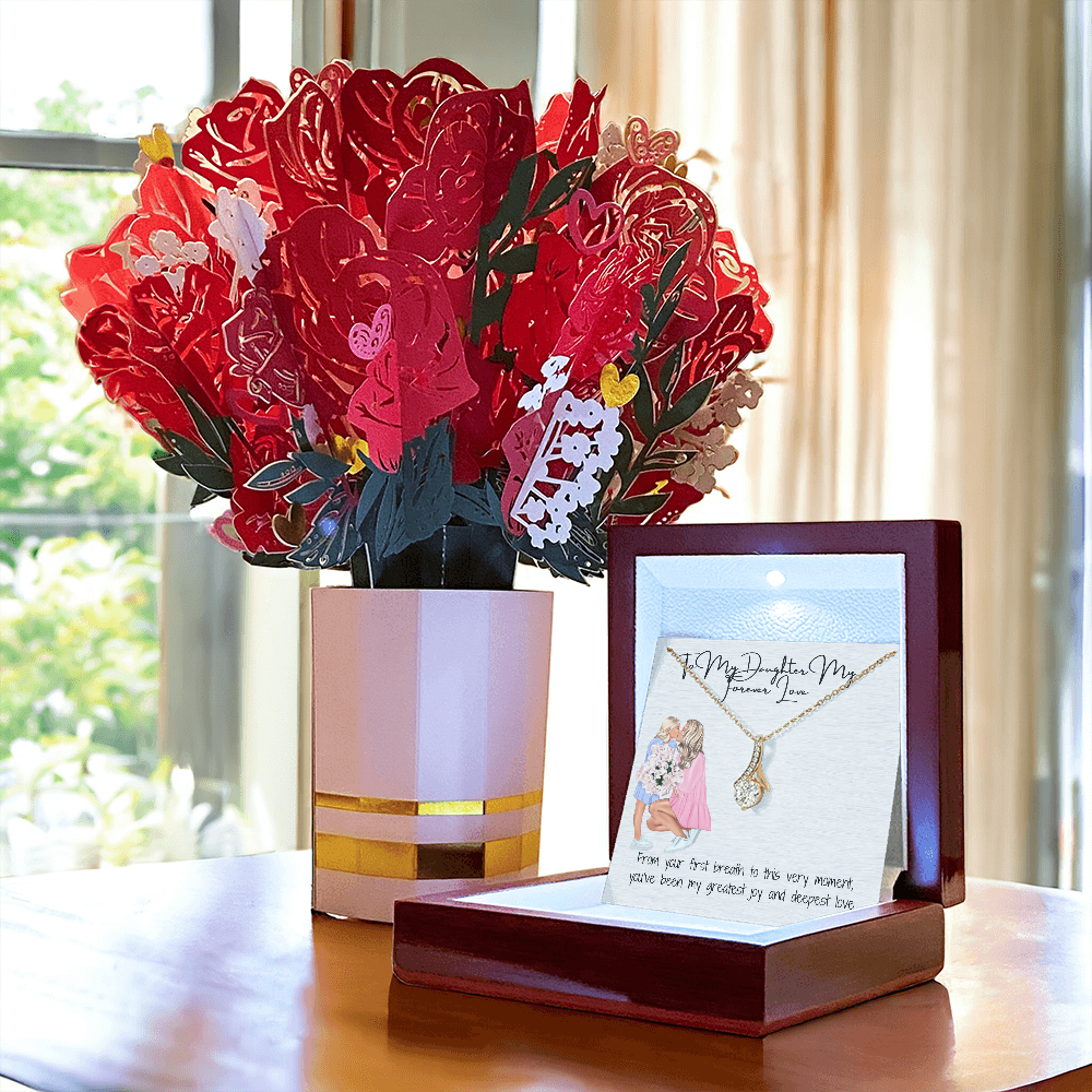A Gift as Beautiful as She Is  Alluring Beauty Necklace & Sweetest Devotion Flower Bouquet