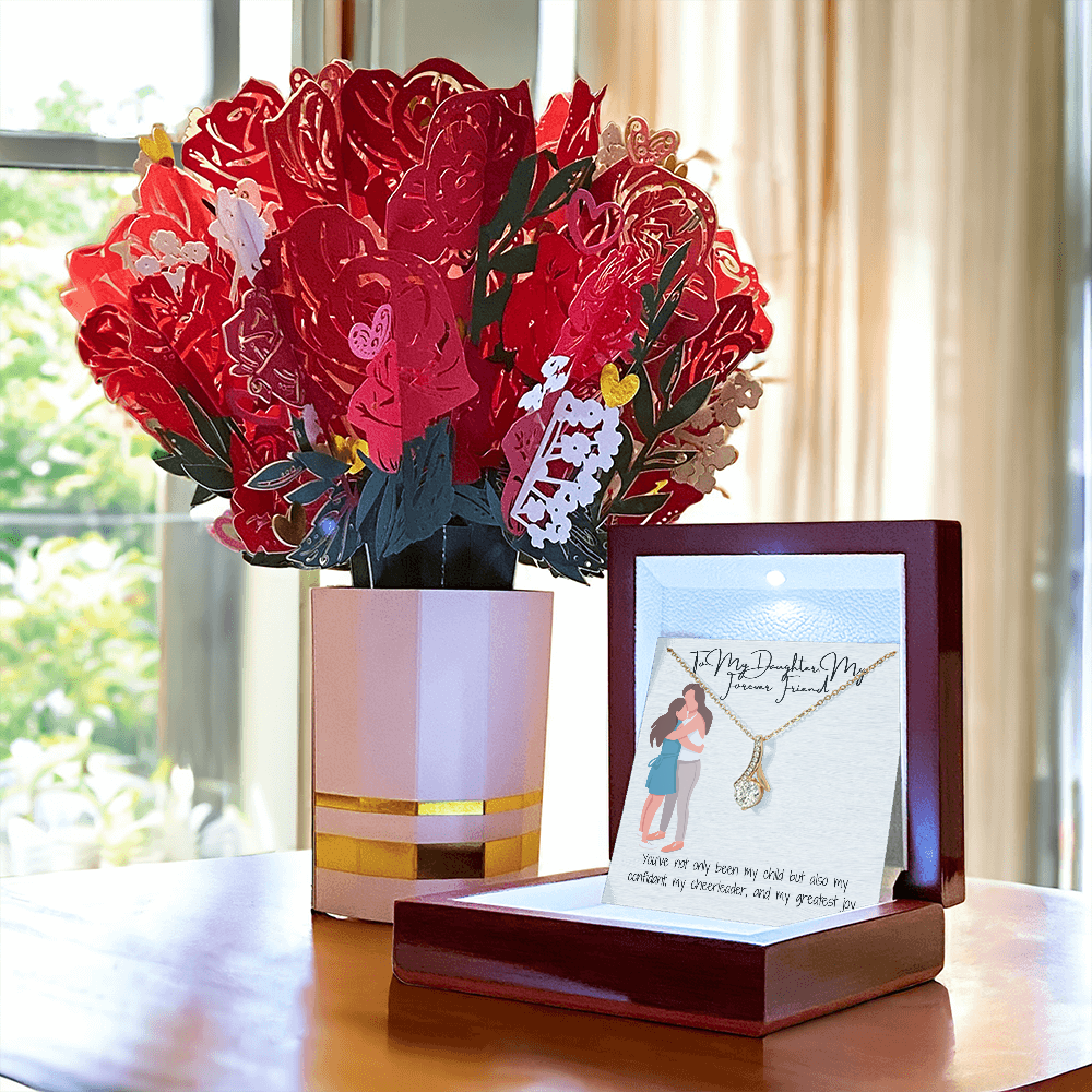 A Gift of Grace  Alluring Beauty Necklace & Sweetest Devotion Flower Bouquet