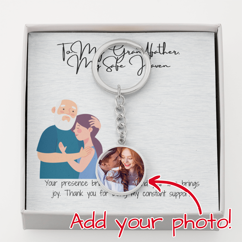 Buyer Upload Graphic Circle Keychain  "Carry Your Love Everywhere"