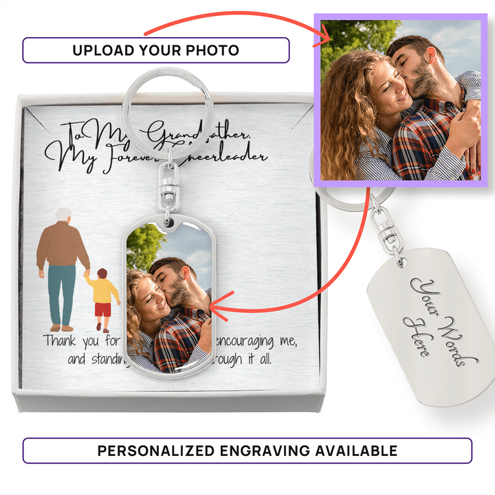 "Guiding Light: Engraved Dog Tag for Grandpa"