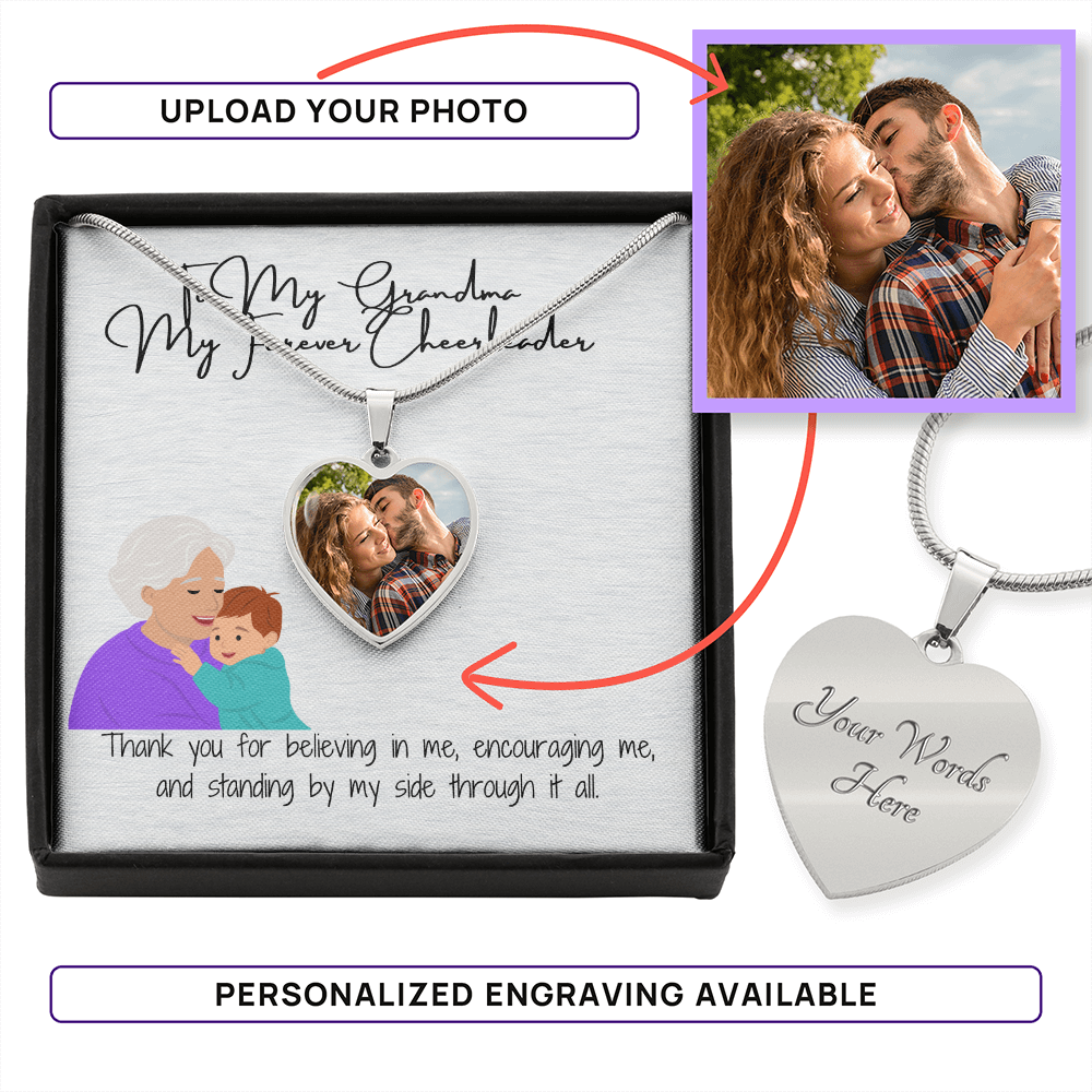 "A Heartfelt Gift"  Personalized Heart Necklace for Grandma