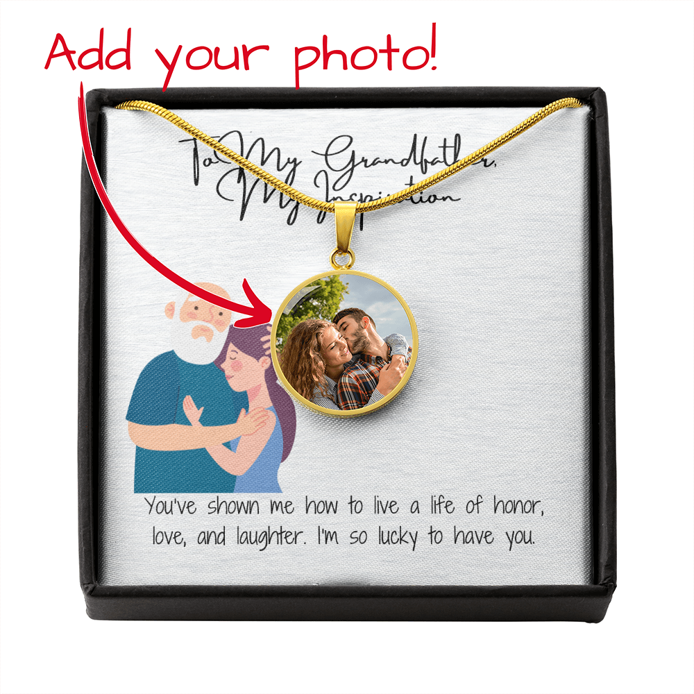 "To My Grandfather"  Personalized Circle Necklace