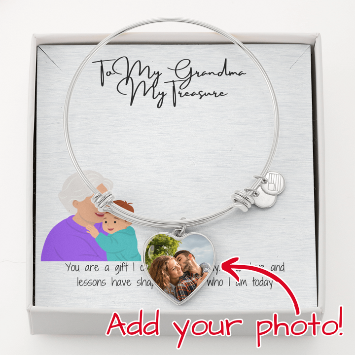 My Treasure Grandma Pic Heart Bangle