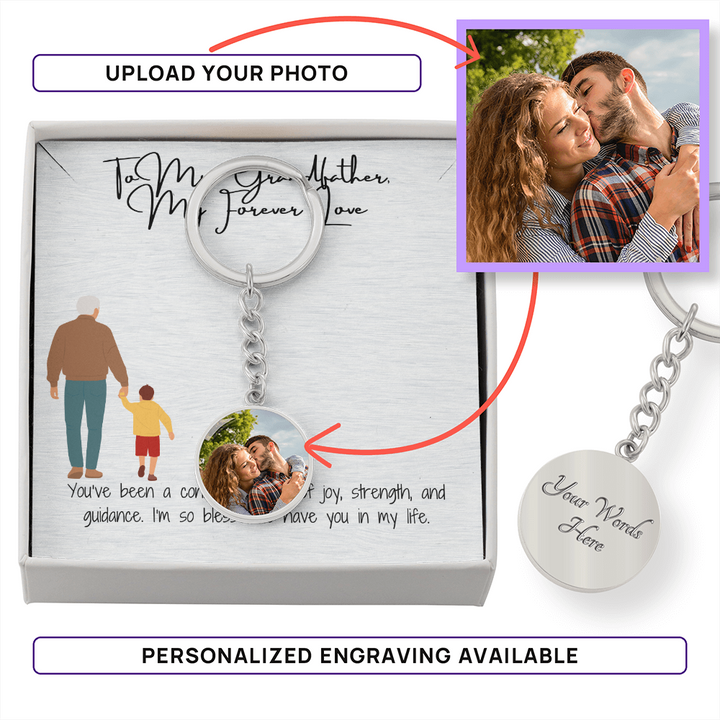 "Cherished Moments: Custom Grandpa Keychain"