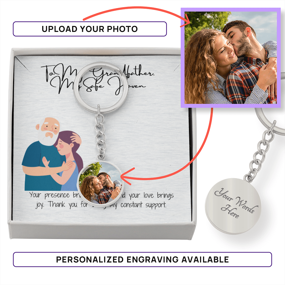 Buyer Upload Graphic Circle Keychain  "Carry Your Love Everywhere"