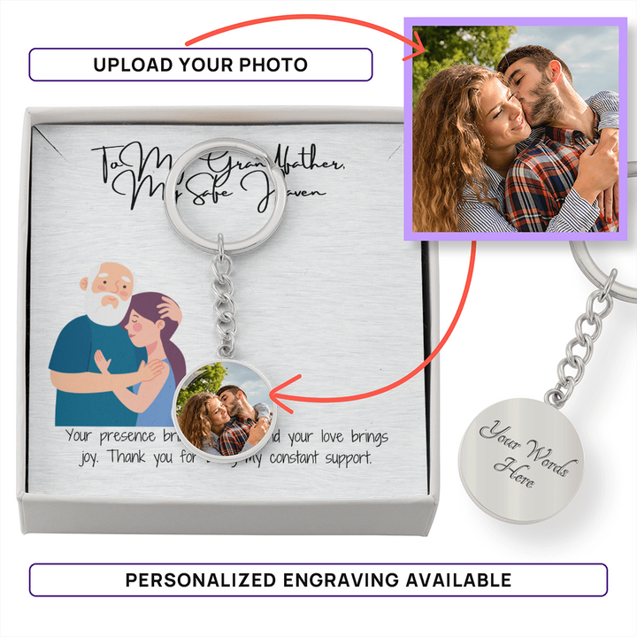 Buyer Upload Graphic Circle Keychain  "Carry Your Love Everywhere"