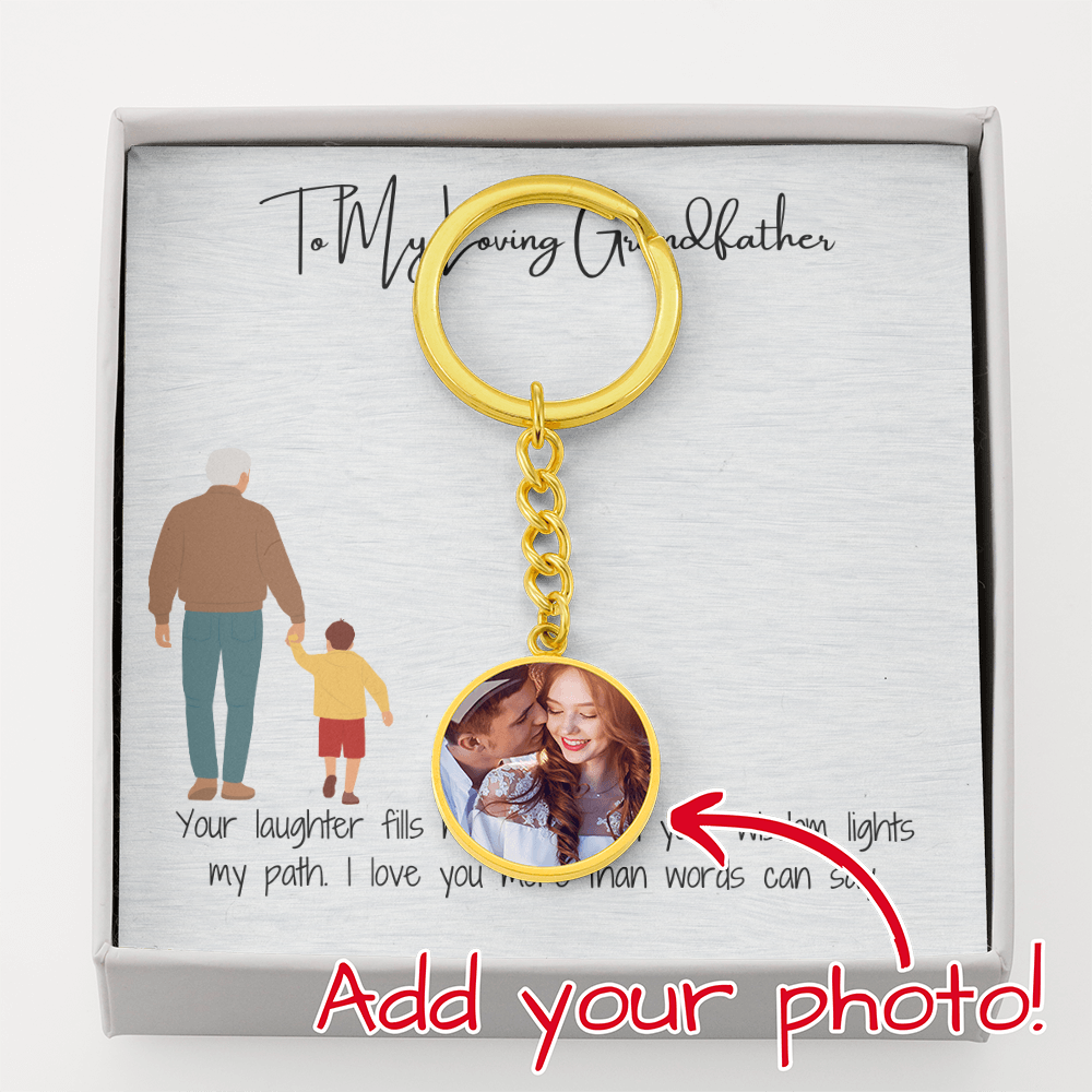 Buyer Upload Graphic Circle Keychain  "Memories That Matter: To My Grandfather"